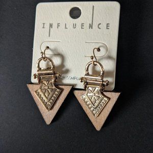 Boho Wooden Triangle Earrings